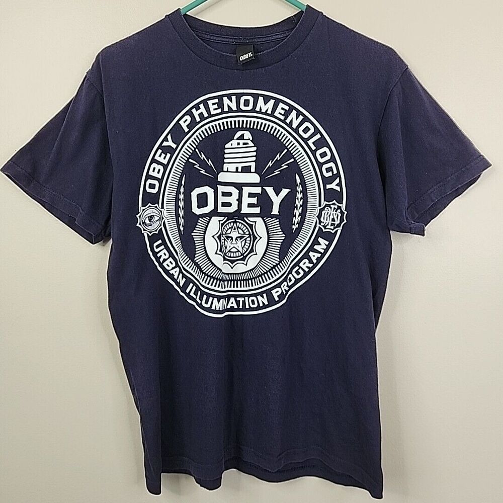 Vintage 90s OBEY Short Sleeve Big Print Frontside Graphic Tee Medium